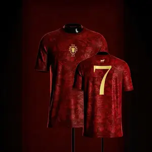 Premium Portugal Football Jersey Crimson Red Concept Soccer Shirt