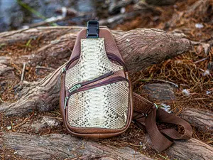 Natural Phython Leather Chest Bag