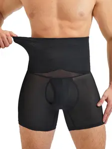 Mens Shapewear Tummy Control Compression Waist Trainer Underwear Compression Shorts Slimming Body Shaper Leg Boxer Briefs