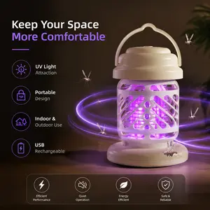 MAISIKE Portable Mosquito Trap Lantern – Rechargeable Hanging & Desktop Mosquito Light for Camping, Patio, Backyard Pest Control，UV Bug Zapper for Outdoor & Indoor Use