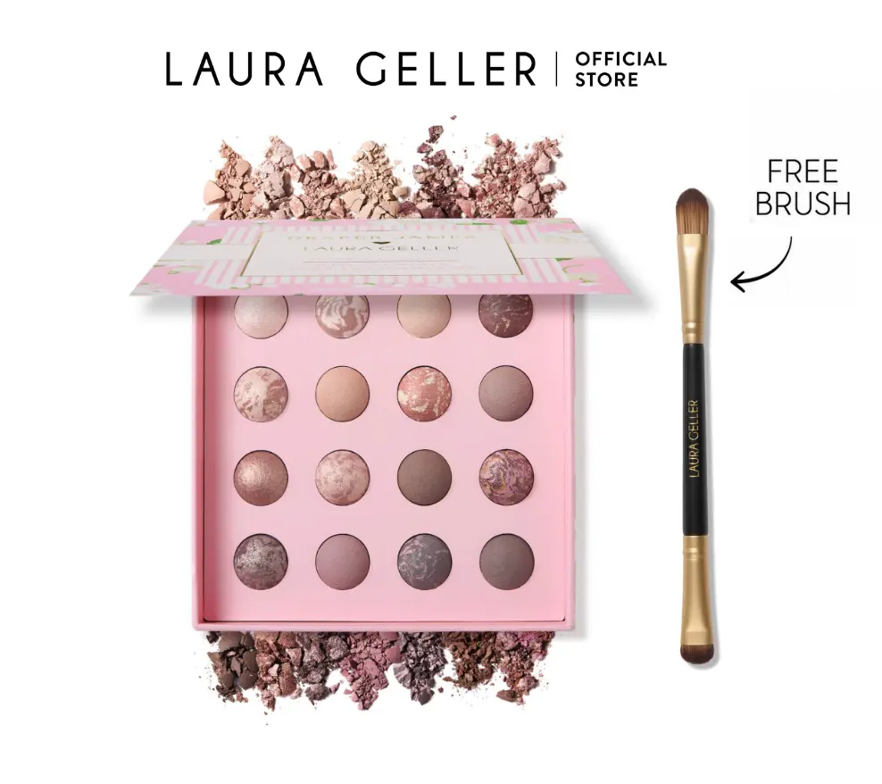 Laura Geller x Draper James Marble-ous 2PC Eyeshadow Palette & Brush Set, Makeup Collection for Eye Makeup Laura Geller x Draper James Marble-ous 2PC Eyeshadow Palette & Brush Set, Makeup Collection for Eye Makeup