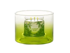 Blown Glass Green Ombré Jar Holder