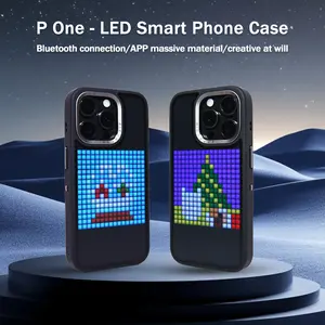 iPhone 15/16 Pixel Full-Color LED Phone Case, Bluetooth Smart Connection, Custom Image & GIF Support, Trendy Pixel Style Protective Mobile Accessories
