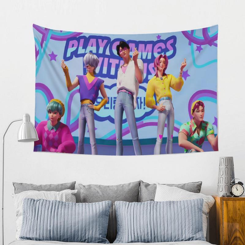 Kpop Demon Hunters Tapestry 40*60INCH Wall Hanging Vibrant Birthday Party Background Banner for Living Room Bedroom Dorm Decoration Perfect Gift