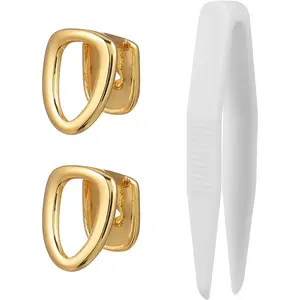 SUPVOX Gold Plated Gold Tooth: 2 Pcs Ecorative Teeth Jewelry for Hip-hop Party,single Tooth Caps for Teeth