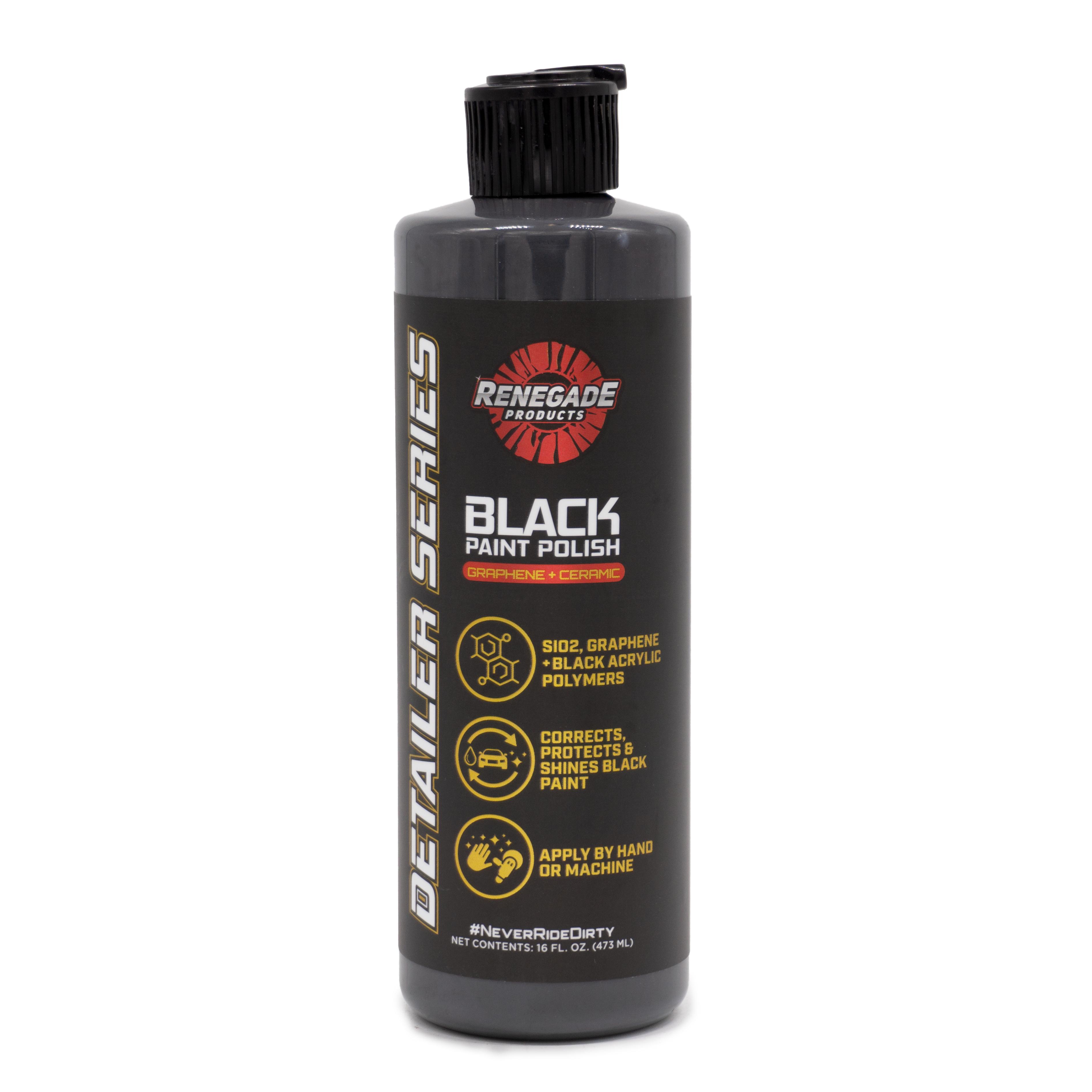 Renegade Products Graphene Ceramic Black Paint Polish 16 Oz - Provides High Gloss, Scratch Resistance & UV Protection