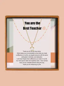 Teacher's Day Gift, Turtle Pendant Necklace with Box & Greeting Card, Elegant Jewelry for Women for Daily Clothing Decor, Trendy All-match & Exquisite Jewelry for Birthday Gift, Jewelry Accessory