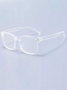 Women's Polycarbonate Square Transparent Glasses, Anti-Blue Light & Decorative Function, Office Wear Accessories, All Seasons, Fashion Glasses