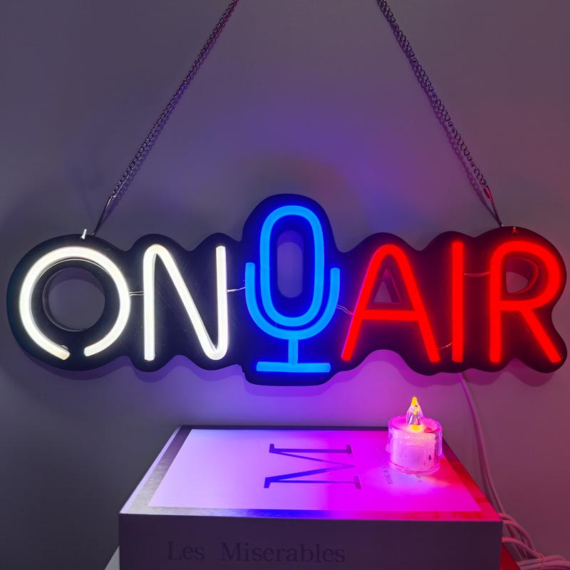 Adjustable on Air Neon Sign LED Wall Decor, Live Streaming Light-Up Logo for Home Studio Game Room Bar Club Garage Party Art Decoration