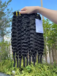 [Onime] Soft Kinky Curly Hair Bundles 6A Raw Bundles Human Hair Deep Wave Human Hair 18 20 22 24 Inch Indian Curly Bundles Human Hair Quick Weave,Triple Lifespan No Tangle No Shedding Keep Texture Silky Soft After Multiple Washes
