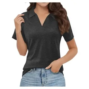 Women’s polo shirts, women’s V-neck business casual tops, summer tunic tops with lapel collar and short sleeves, cute blouses, work tops, golf polo shirt