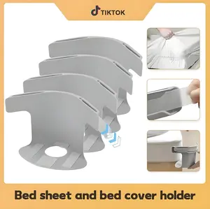 Lock Sheet Holders Set of 4- HeavyDuty Bed Sheet Holders with  Straps- Keep Sheets Firm &Tight-Corner Fitted for All Mattress Sizes Bedsheet Clip Durable BeddingAccessories/ Lock Sheet Holders Keep Sheets Tight Heavy Duty Bed Sheet Holder
