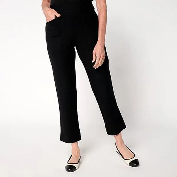 MarlaWynne WynneLayers Essential Crepe Knit Narrow Leg Ankle Pant