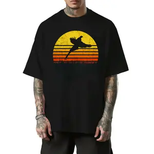 100% cotton Unisex Pheasant Hunting South Dakota Upland Bird Game Hunter Retro T-Shirt