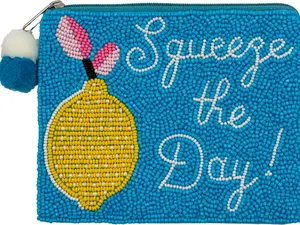 "Squeeze the Day!" Handbeaded Coin Pouch