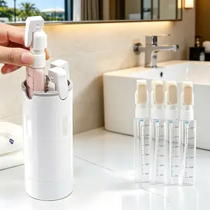 4-In-1 Multi Purpose Travel Dispenser Bottle, Leak Proof Refillable Silicone Squeeze Container With Lock, Compact Lightweight Portable Toiletry Organizer, Convenient Daily Storage Vessel For Business Trips, Holidays Vacations And Regular Travel Activities
