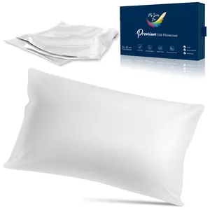 My Lovely Silk: Ultra-Premium Silk Pillowcase - White Pillow Cases, King Size Pillow Cases, Pillow case, 100% Mulberry Silk Breathable Pillowcase for Hair and Skin, Zipper (Pure White)