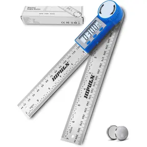 Digital Angle Finder Ruler 7 Inch 2-in-1 Stainless Steel Angle Finder Tool 360° Digital Protractor with LCD Display for Woodworking Construction Reverse Angle Measurement