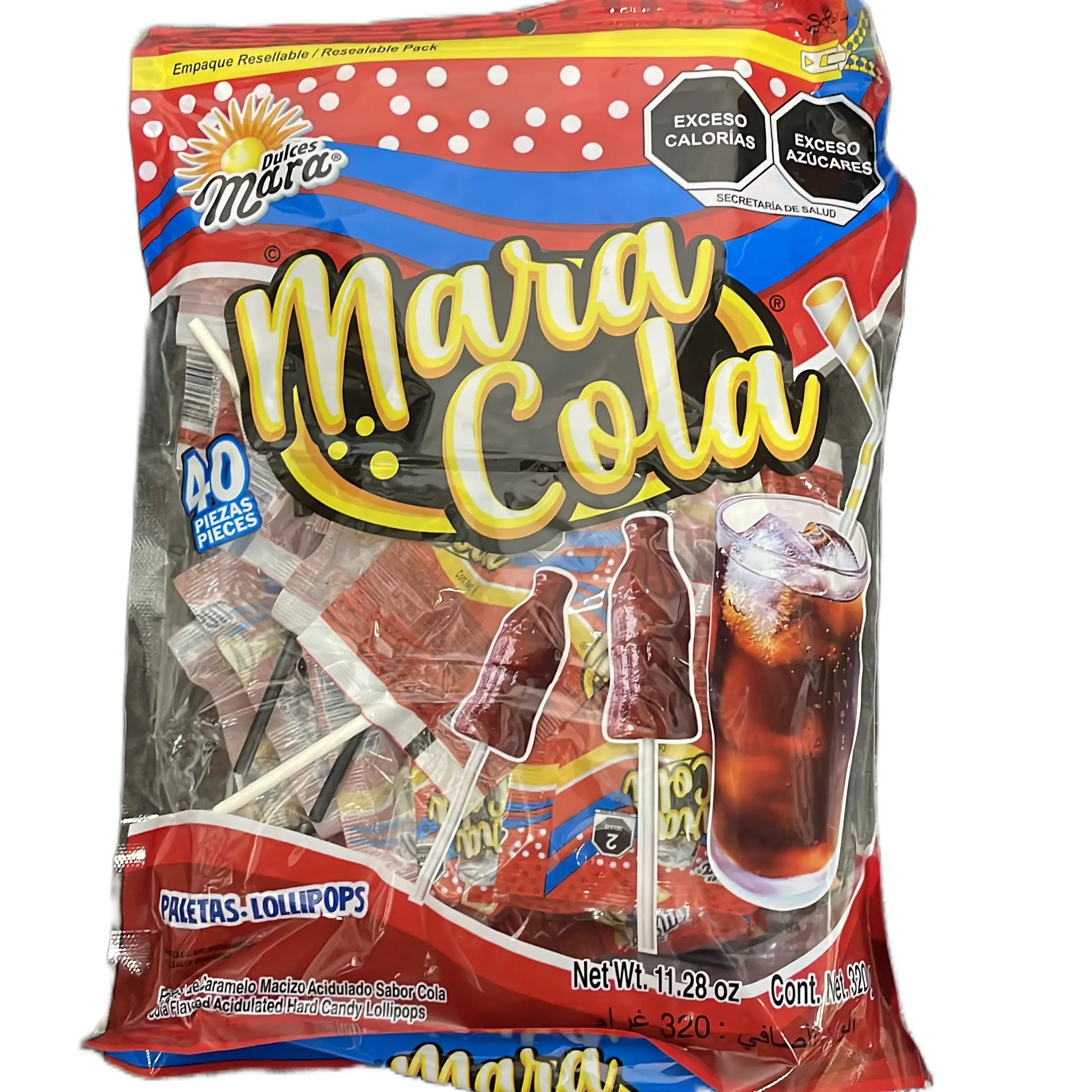 Mara Cola -40pcs- Mara Lollipop Soda Flavor Snack Candy