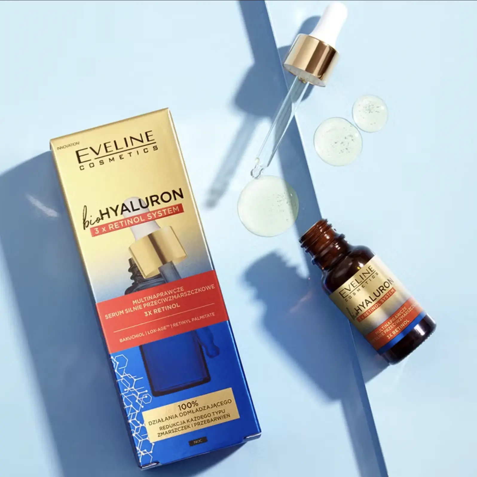 Eveline Cosmetics Bio Hyaluron 3X Retinol System Anti-Wrinkle Serum – Multi-Repair for Skin Discoloration & Comfort