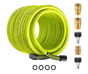POHIR Pressure Washer Hose 100 FT x 1/4" - Replacement Power Wash Hose with Quick Connect Kits - High Pressure Hose with M22 14mm Fittings - 4000PSI