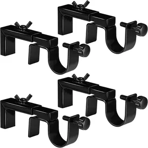 4 Pack Adjustable Curtain Rod Bracket Attachment for Outside Mounted Blinds,Fit for 1.3 - 2 inches Wide Track,No Drill Curtain Rod Holder for Externally Mounted Blinds Drapery Rods