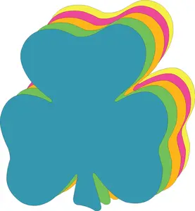 SHAPES ETC. Shamrock Super Cut-Outs, Bright Neon Assorted Colors, 8" x 9", Office & School Educational Supplies for Classroom Decoration