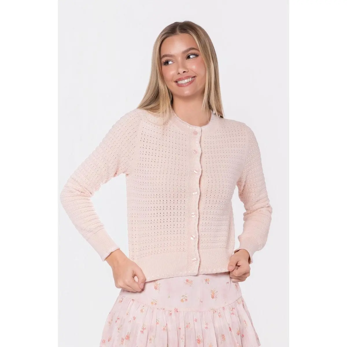 Jane Cardigan (Light Peach)