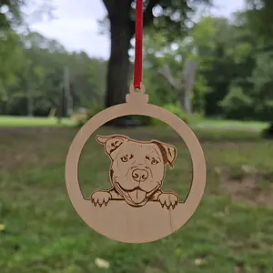 Laser Engraved Personalized Pitbull Ornament
