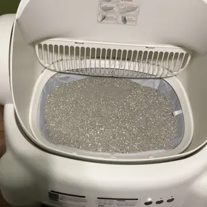 ECORUI Self Cleaning Litter Box Open Top Automatic with App Control for Multiple Cats Safety Sensors Protection Cream White 16.5"x16.5" Entrance 10.5L Compartment