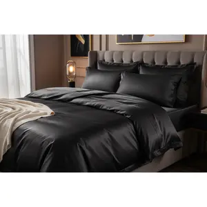 Black Satin Sheet Set