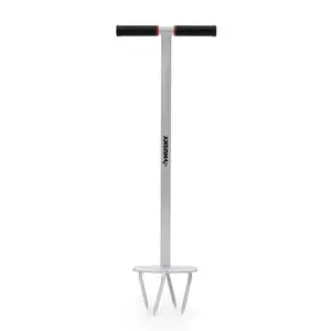 40 in. Garden Tiller with Rounded Carbon Steel Tines and Large Grooved Stepper, Heavy-Duty Hand Tiller for Garden