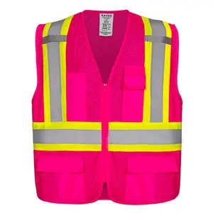 KAYGO High Visibility Safety Vest KG0100 - Neon Pink, Crossing Guard Vest, 360° Reflectivity, ANSI Type R Class 2, NOT FR!
