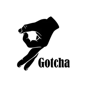 gotcha funny hand vinyl decal sticker 5"