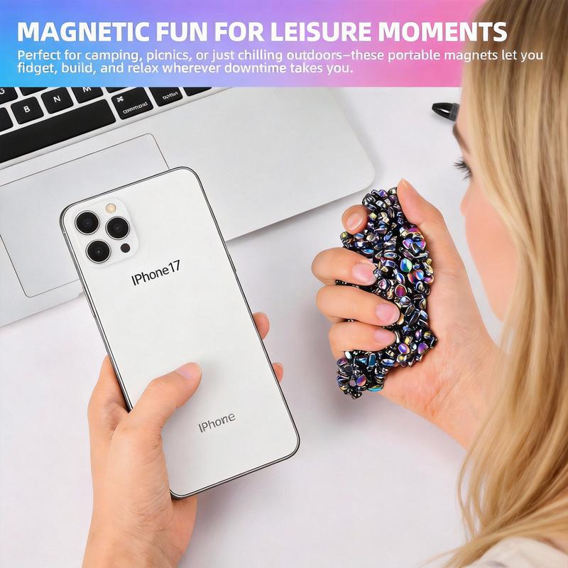 Creative Building Balls Set – 510 Mini Balls, Relaxing Desk Toy & Unique Gift for Adults, Friends, and Family, Rainbow Reflective Design