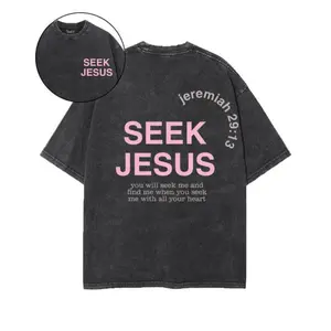 Seek Jesus Double Sided Washed Christian T-shirt, Vintage Jesus Shirt