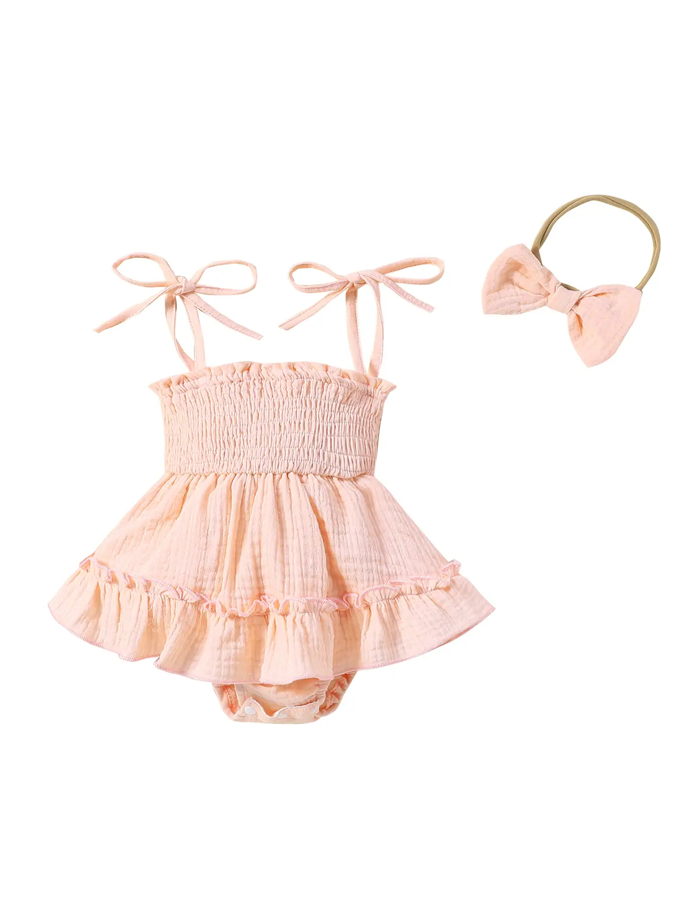 Baby Girl Summer Fashion Casual Sleeveless Romper In White and Pink Clothes Clothing Products #springtok