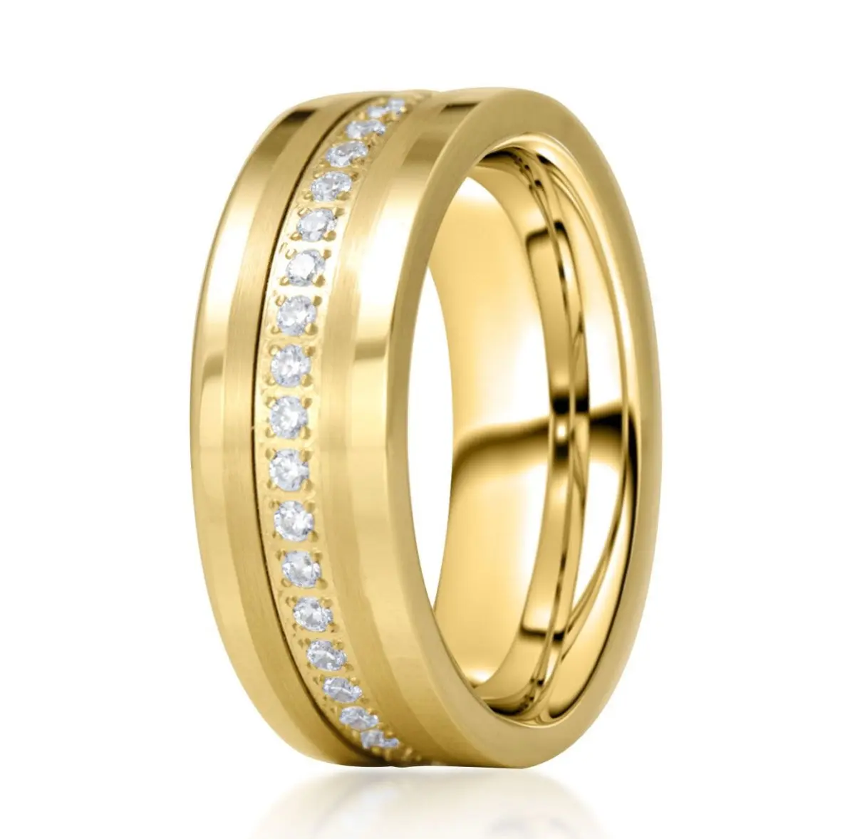Men's Tungsten Carbide Wedding Band with Diamonds - The Nevis Gentlemen's Diamond Ring, Diamond Rings