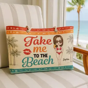 Take Me to the Beach" Personalized Weekender Tote Bag  | Girls Trip Beach Bag