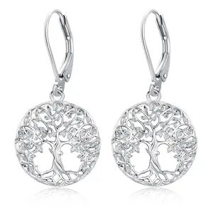 Sebina Tree of Life Earrings S925 Silver Filigree Round Drop Jewelry for Anniversary Birthday Gifting to Her Vintage sterling silver earring For Daily Wear