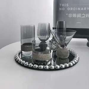 Gray Crystal Diamond-Patterned Glasses - Perfect for White Liquor, Tea & Juice, Chic Home Bar & High-End Party Glassware