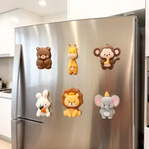 6 Cute Animal Magnets for Refrigerator, Office, Dorm, Fun Decorative Stickers, Magnetic Animal Shapes for Notes & Messages, Funny Fridge Magnets