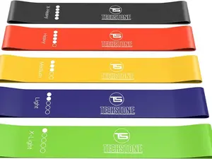 Resistance Bands Set for Men and Women, Pack of 5 Elastic Bands, Great Fitness Equipment for Home Gym and Yoga Training