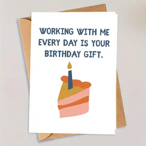 Funny Birthday Card with Envelope, 1/3/5 Counts Birthday Gift Card for Coworkers, Boss & Work Best Friends, Office Celebration Greeting Card, Fun Party Cards