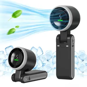 DGAPHRO Portable Handheld Turbo Fan, 5 Gear Wind, Battery Operated, Up to 8.5 Working Hours, 3 IN 1 Hand Fans with Air Turbo Tech Cooling Fan for Outdoor Activities, Travel, Beach (Black).