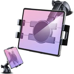 Dashboard & Windshield Car Tablet Mount Holder, Suction Cup Window Dash Phone Stand for iPad Pro, Samsung Galaxy Tab