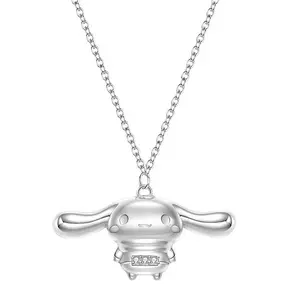 SANRIO Cinnamoroll Astronaut Necklace - Space Age Cute Adorable Design for Space Enthusiasts Trendy Jewelry Accessory with Sparkling Accents