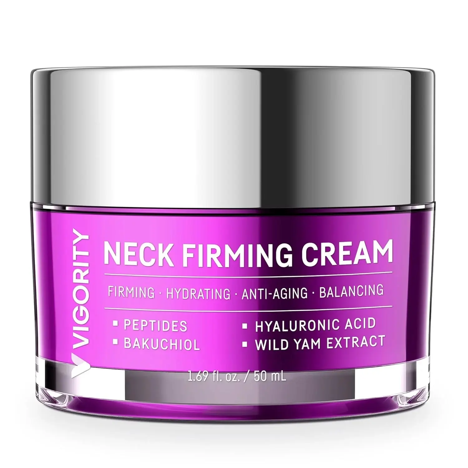 Vigority Neck Firming Cream for Women: Tightening & Lifting Neck & Décolleté Moisturizer with Peptides and Bakuchiol – Anti-Aging Cream for Crepey Skin & Wrinkles – 1.69 fl oz, Body Care, Cosmetic, Skin Tightener, All Skin