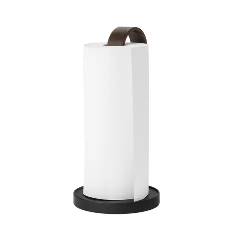 Umbra Classic Metal-Eco-Friendly Renewable Wood Freestanding Paper Towel Holder, 6 ¾” x 6 ¾” x 13 ¼”, Bentwood Accent, Lightweight Weighted Steady Base, Bathroom Decor Supplies, Household Organizer Gadget
