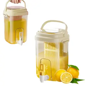 Refrigerator Water Jug with Spout and Fruit Infuser, 2L BPA-Free Cold Drink Dispenser, Portable Bottle for Camping, Picnics, Parties
